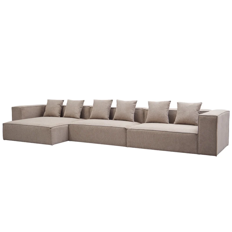 Hailey – Linksseitiges Chaiselongue-Modulsofa in Sand mit 3 Modulen L: 415 x T: 148 x H: 65 cm