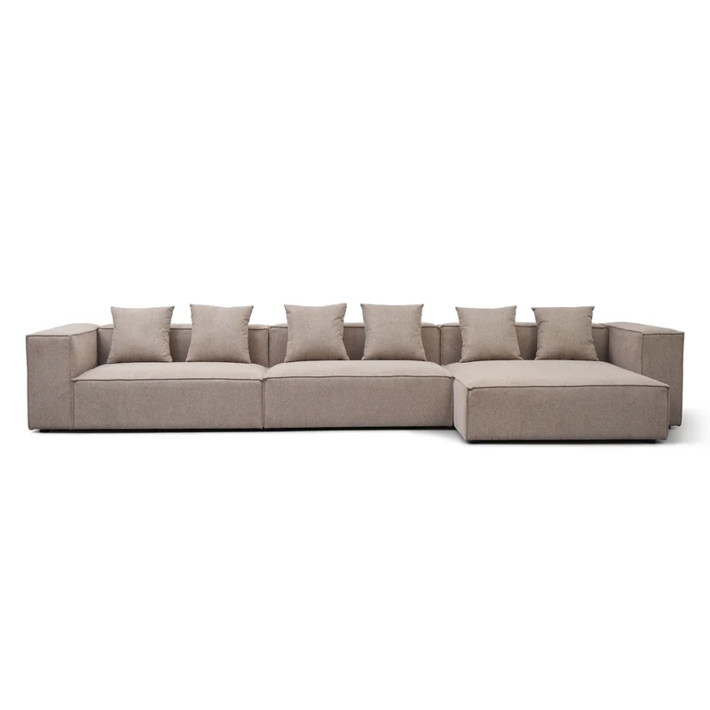 Hailey – Rechtsseitiges Chaiselongue-Modulsofa sand mit 3 Modulen L: 415 x T: 148 x H: 65 cm