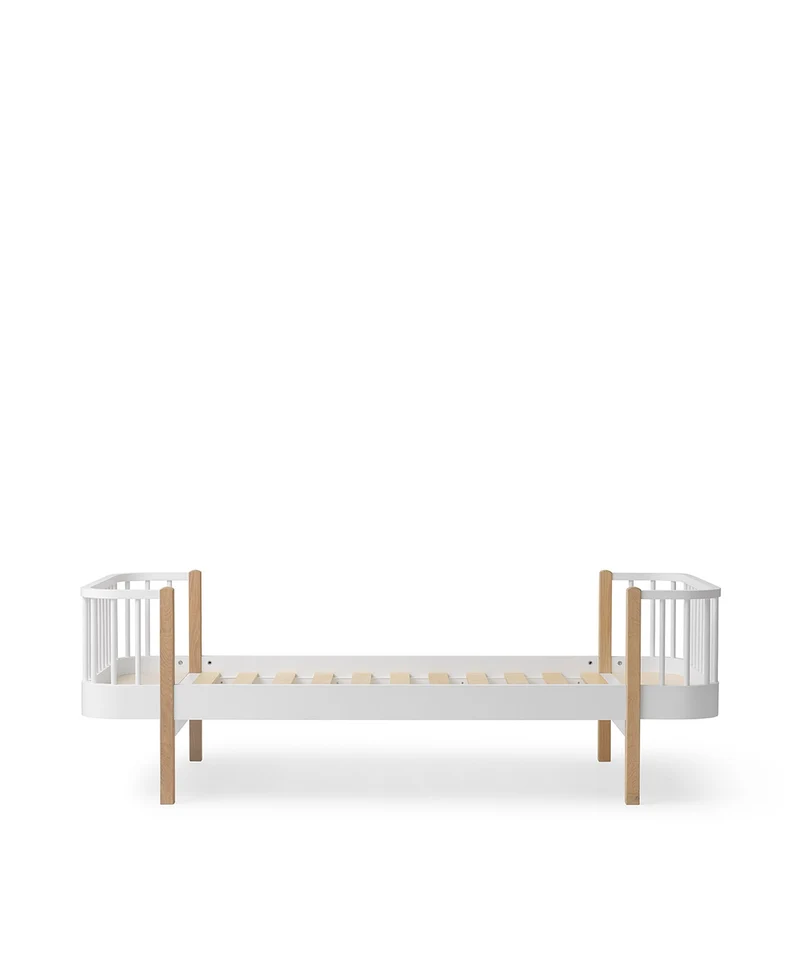 Oliver Furniture - Original Kinder Einzelbett, 90x200 cm, Weiß/Eiche