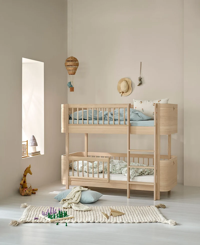 Oliver Furniture - Mini+ Kinder Etagenbett halbhoch, 68x162 cm, Eiche