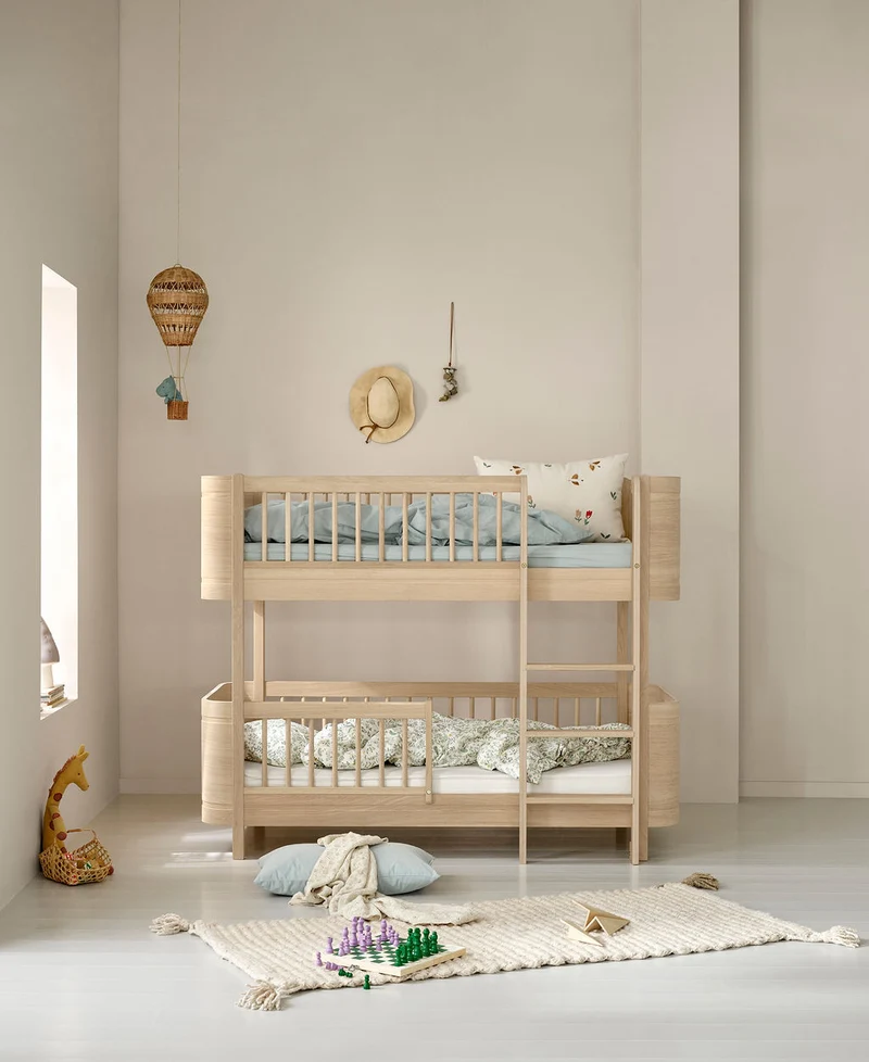 Oliver Furniture - Mini+ Kinder Etagenbett halbhoch, 68x162 cm, Eiche