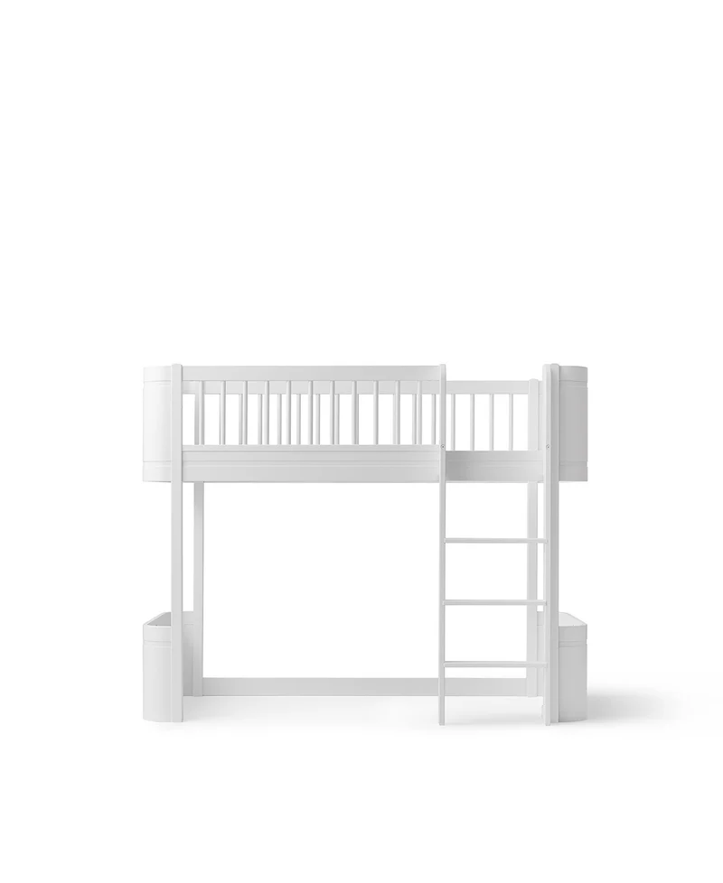 Oliver Furniture - Mini+ Kinder Hochbett halbhoch, 68x162 cm, Weiß