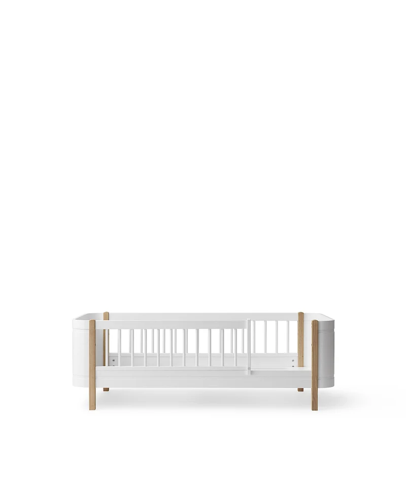 Oliver Furniture - Mini+ Juniorbett für Kinder, 68x162 cm, Weiß/Eiche