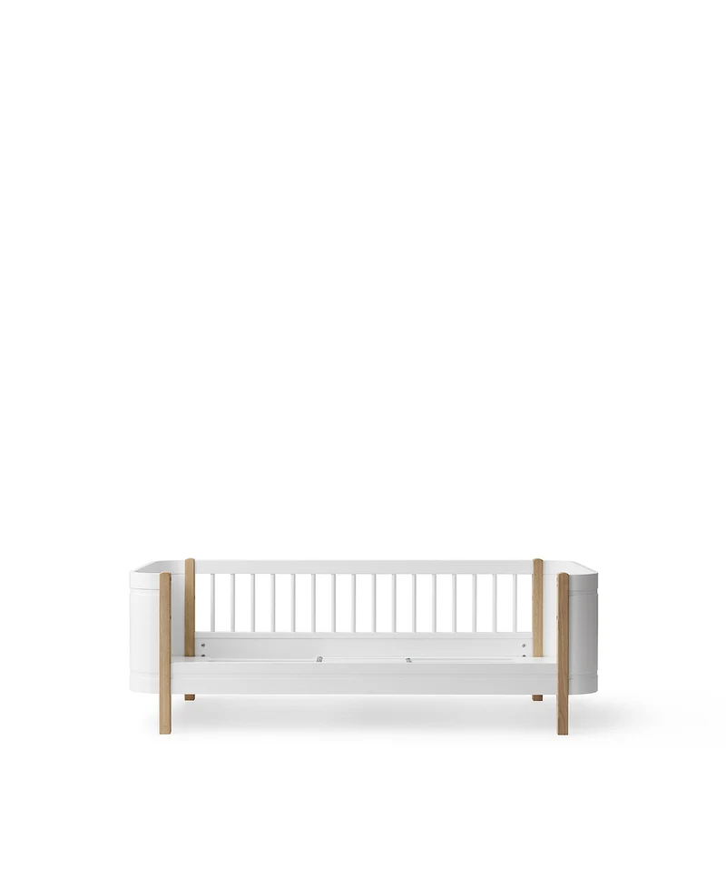 Oliver Furniture - Mini+ Juniorbett für Kinder, 68x162 cm, Weiß/Eiche