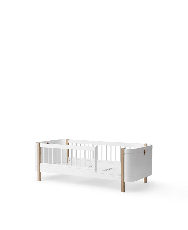 Oliver Furniture - Mini+ Juniorbett für Kinder, 68x162 cm, Weiß/Eiche