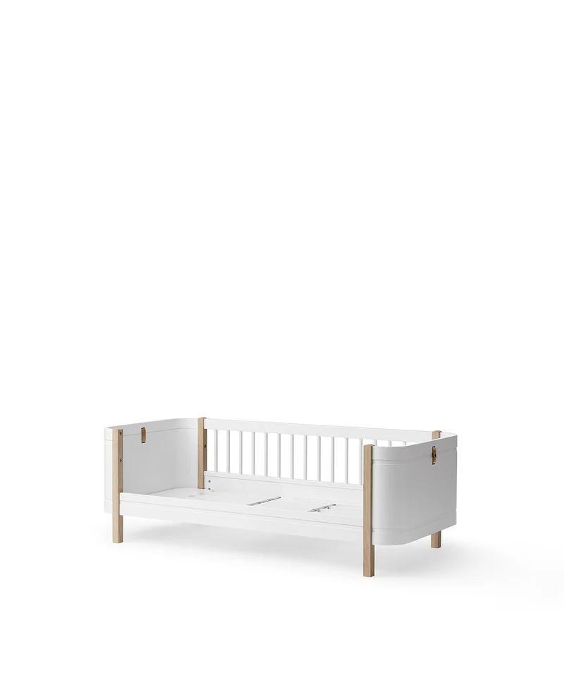 Oliver Furniture - Mini+ Juniorbett für Kinder, 68x162 cm, Weiß/Eiche