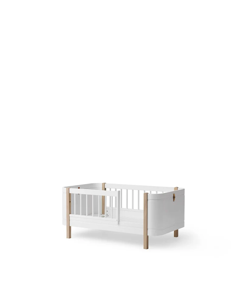 Oliver Furniture - Mini+ Babybett mit Umbauset, 68x122/162 cm, Weiß/Eiche