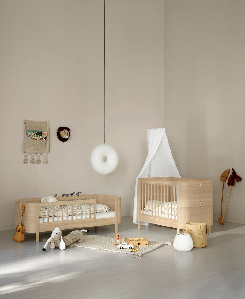 Oliver Furniture - Mini+ Babybett mit Umbauset, 68x122/162 cm, Eiche