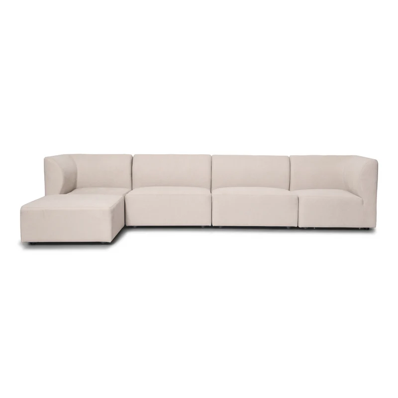 Emilia Modulsofa in Beige, 4 Module mit rechter und linker Chaiselongue L: 328 x T: 158 x H: 72 cm