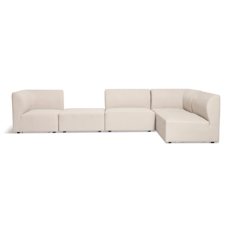 Emilia Modulsofa in Beige, 4 Module mit rechter und linker Chaiselongue L: 328 x T: 158 x H: 72 cm