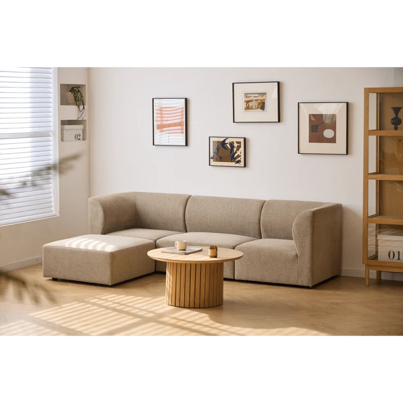 Emilia Modulsofa in Sand, 4 Module mit rechter und linker Chaiselongue L: 328 x T: 158 x H: 72 cm
