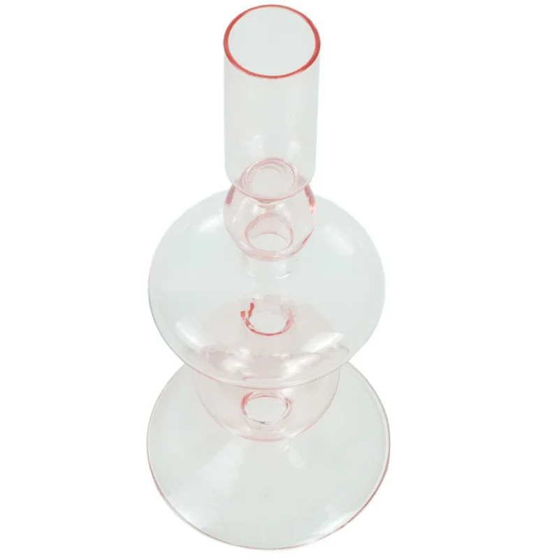 Gracie Glas-Kerzenhalter rosa 18 cm