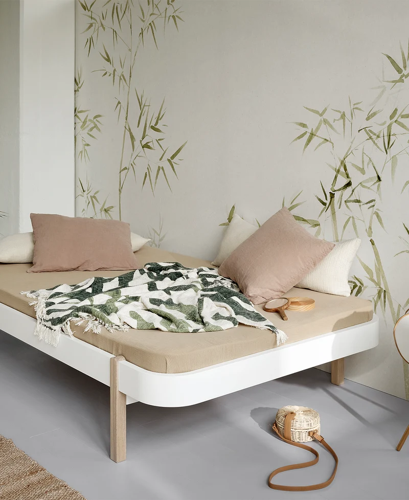 Oliver Furniture - Lounger Kinderbett, 120x200 cm, Weiß/Eiche