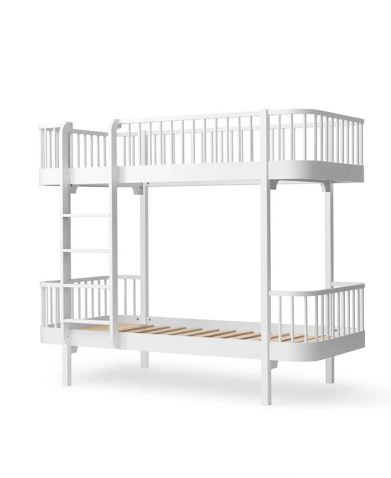 Oliver Furniture - Original Kinder Etagenbett, 90x200 cm, Weiß, Leiter vorne