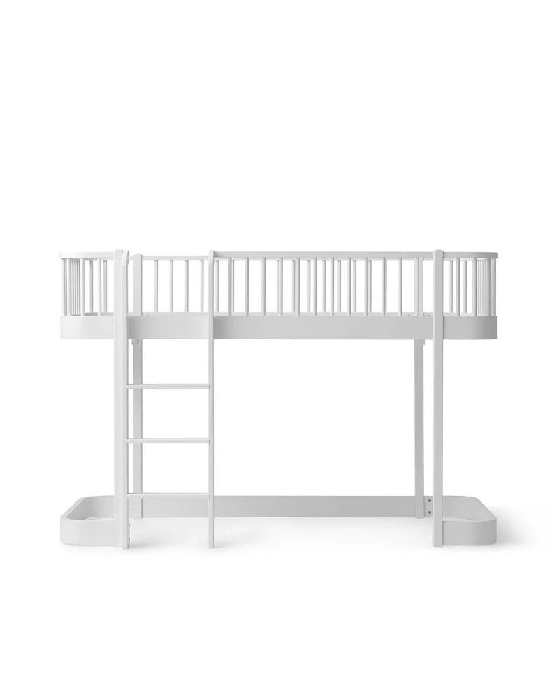 Oliver Furniture - Original Kinder Hochbett halbhoch 138 cm, 90x200 cm, Weiß