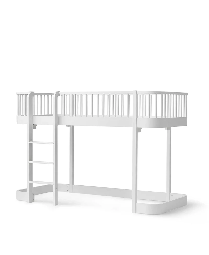 Oliver Furniture - Original Kinder Hochbett halbhoch 138 cm, 90x200 cm, Weiß