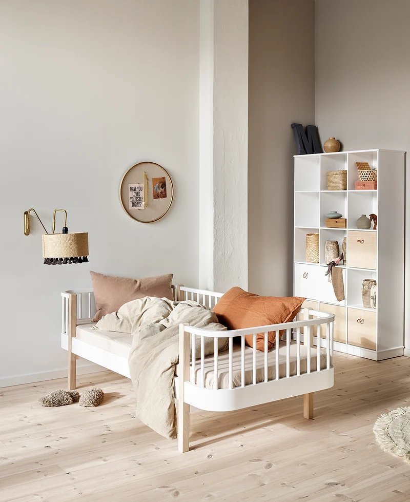 Oliver Furniture - Original Kinder Bettsofa, 90x200 cm, Weiß/Eiche