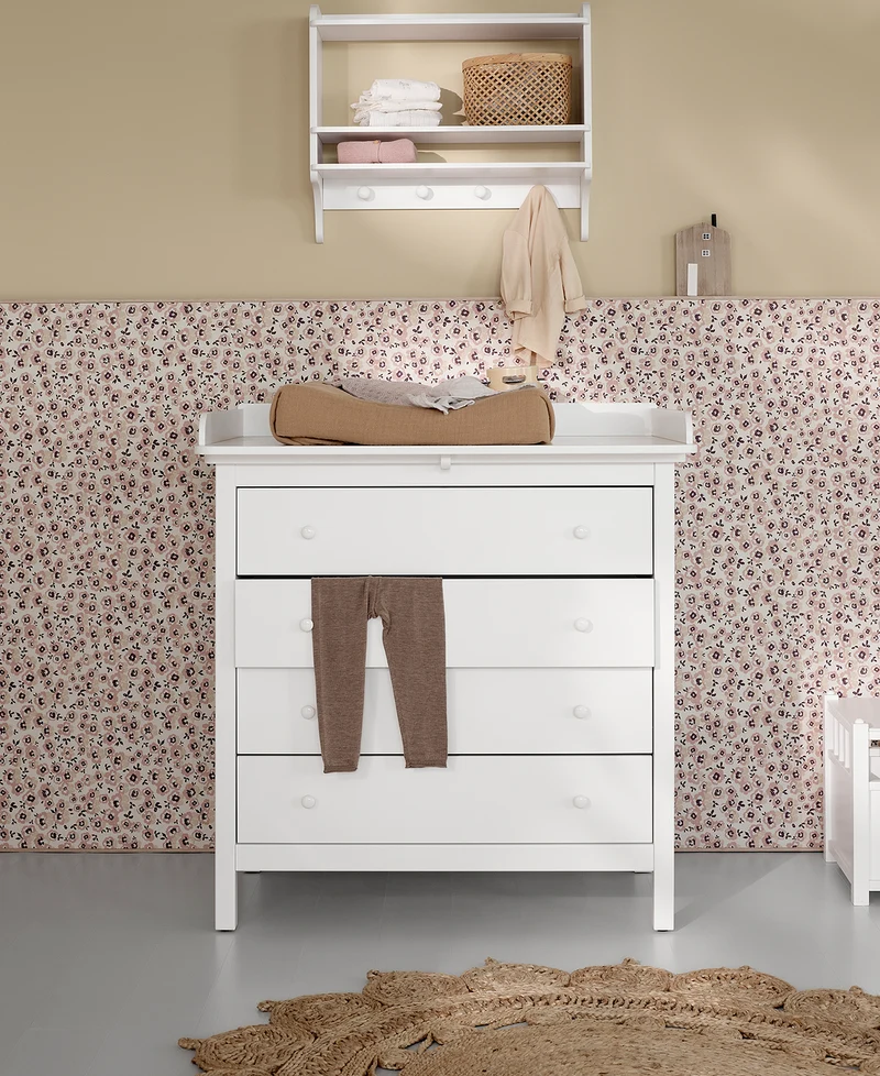 Oliver Furniture - Wickelkommode mit 4 Schubladen, Weiß