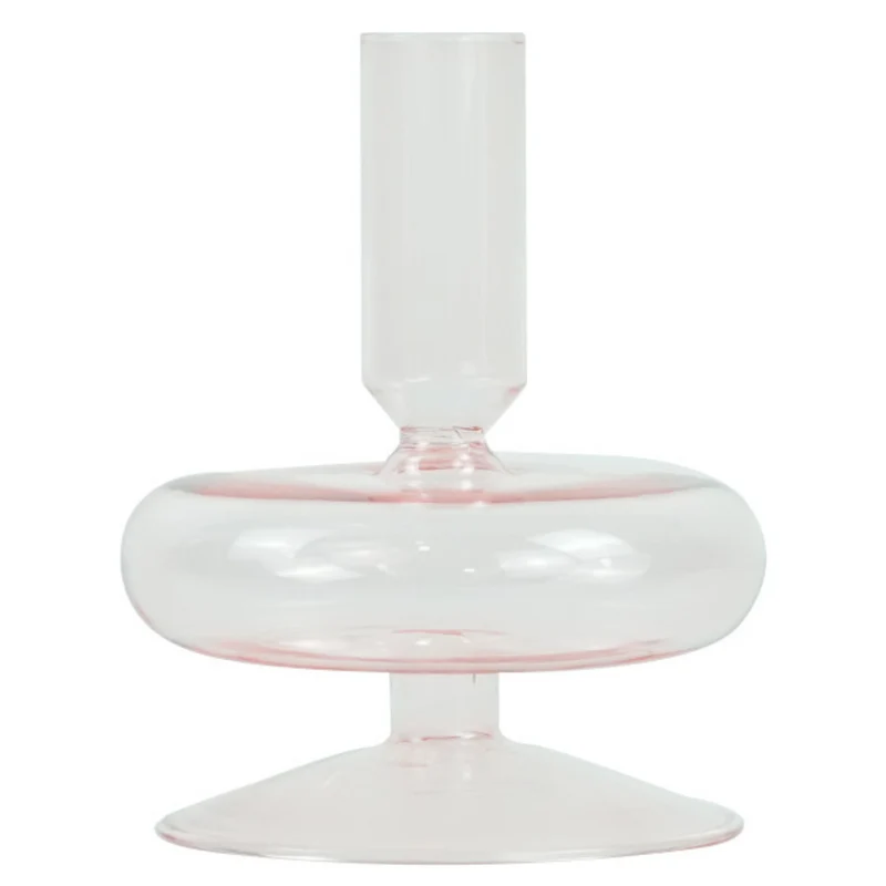 Elly Glas-Kerzenhalter rosa 12 cm