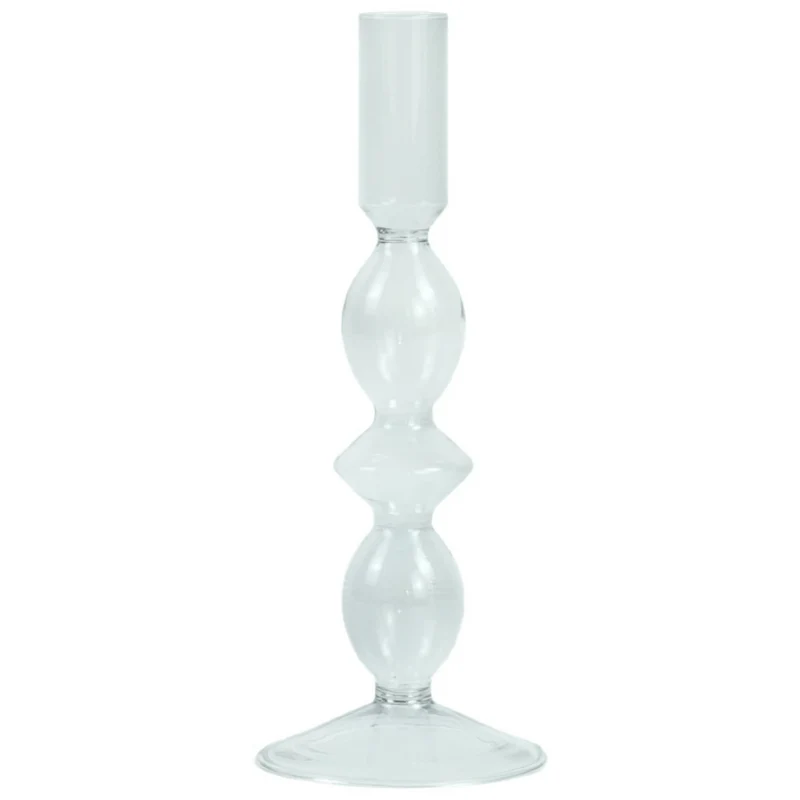 Cora Glas-Kerzenhalter grau 20 cm