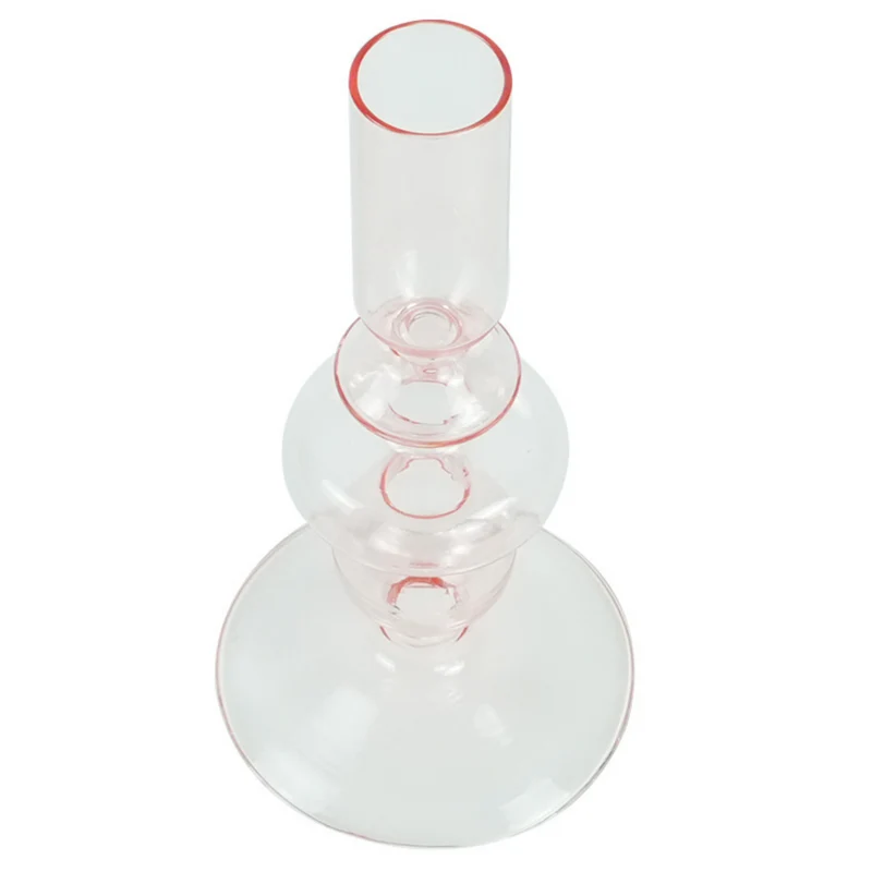 Chicka Kerzenhalter aus rosa Glas 21 cm