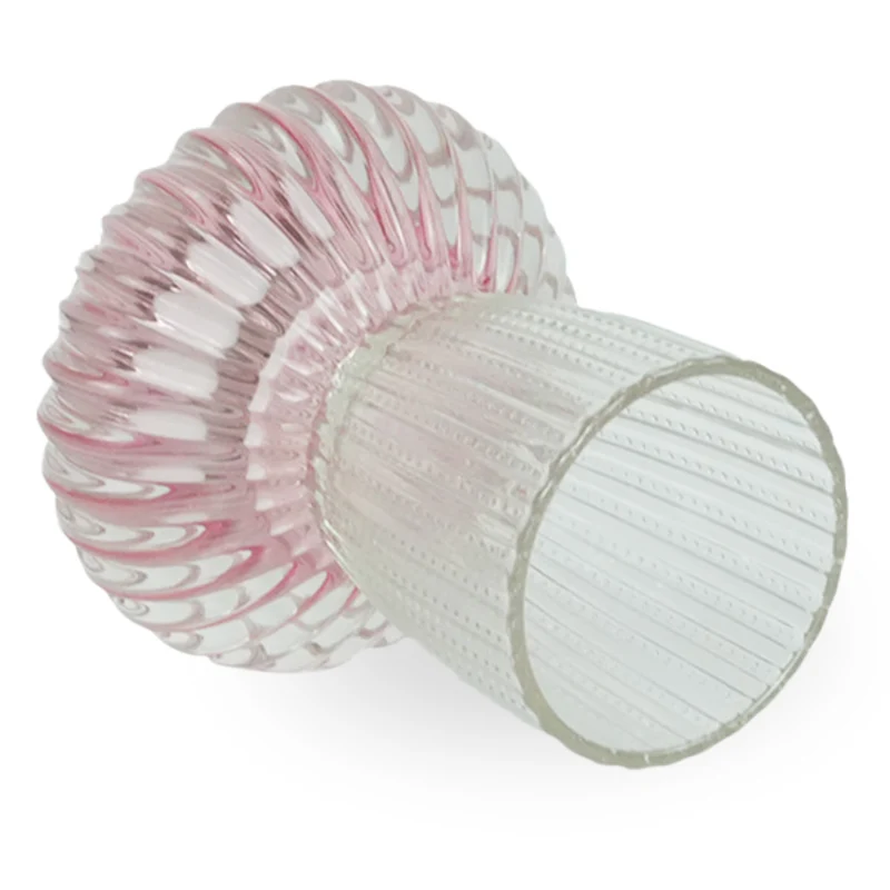Nori Glas-Teelichthalter rosa/klar 13,5 cm