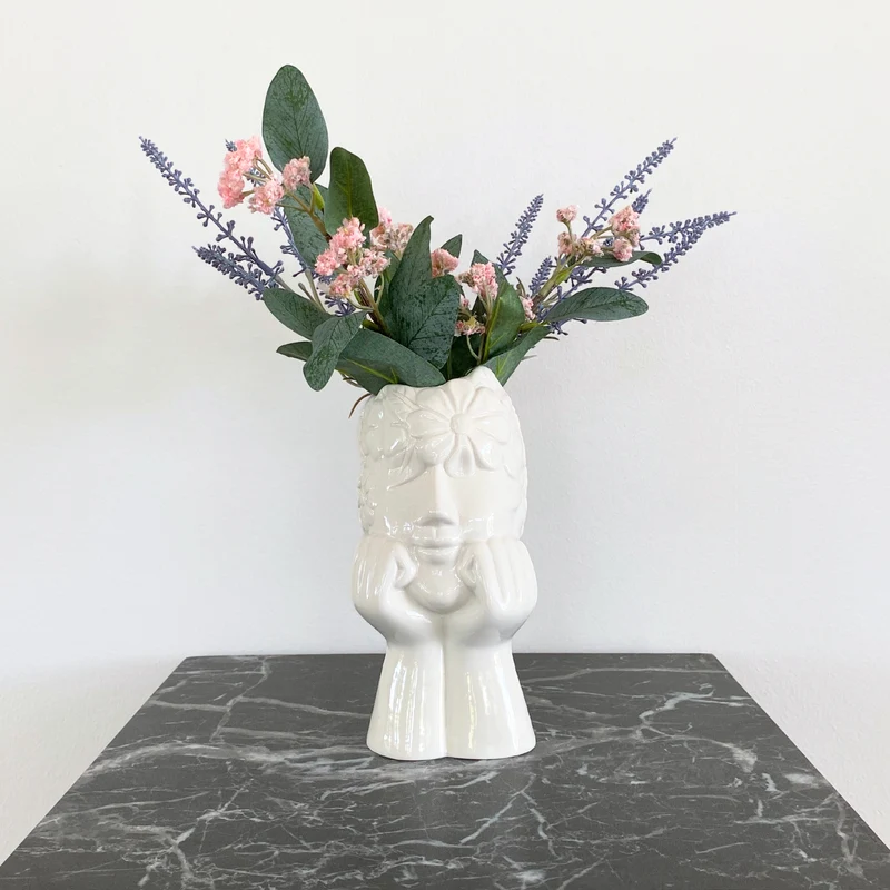 Asti Keramikvase weiß 19,8 cm