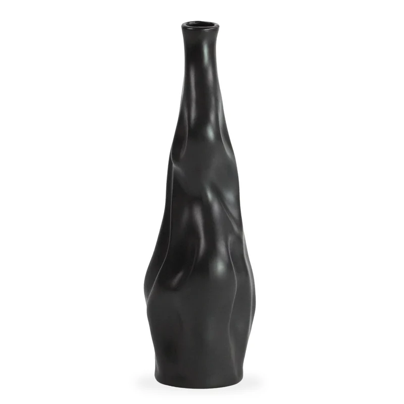 Alva Keramikvase schwarz 25 cm