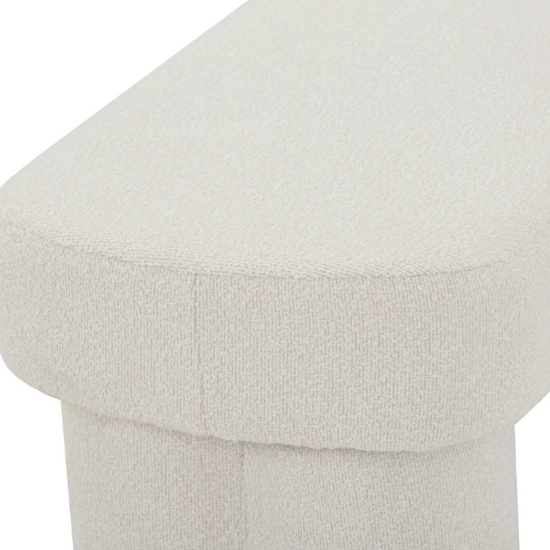 Linea Bank Weiß Bouclé 100x42x44 cm