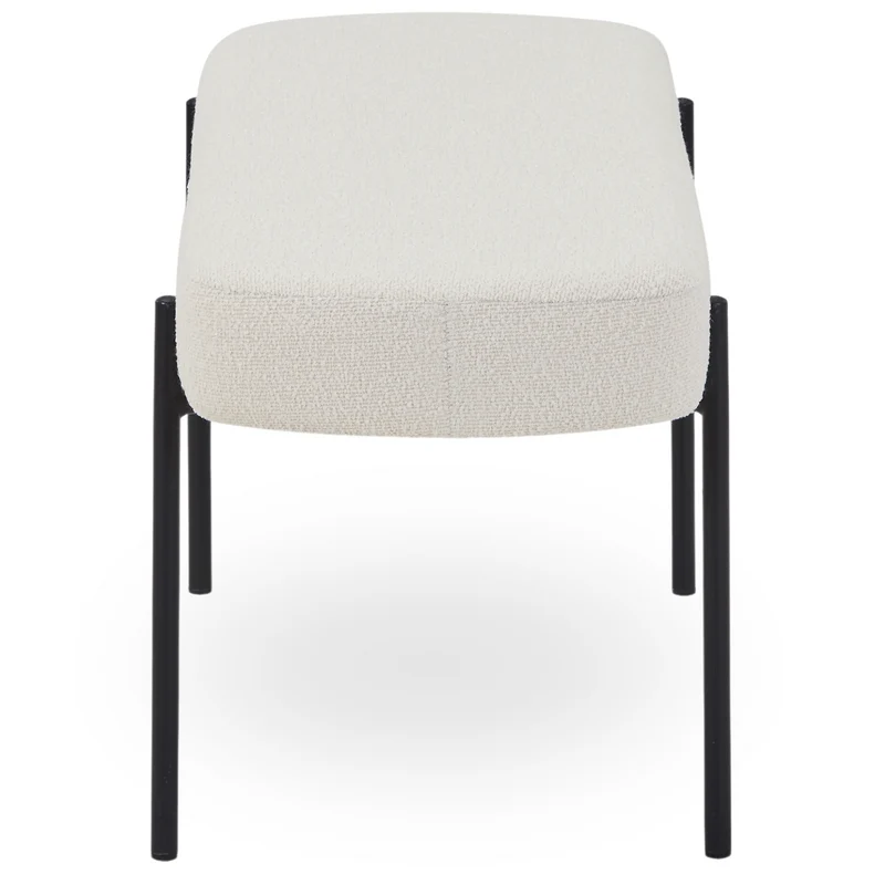 Helena Bank in weißem Bouclé 100x36x43 cm