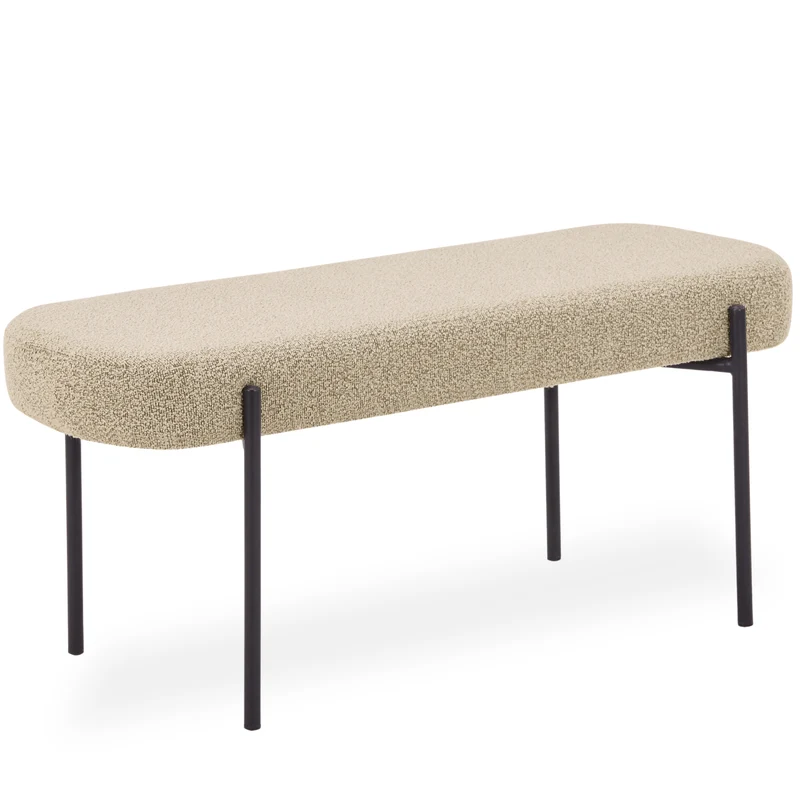 Helena Bank in Beige Bouclé 100x36x43 cm