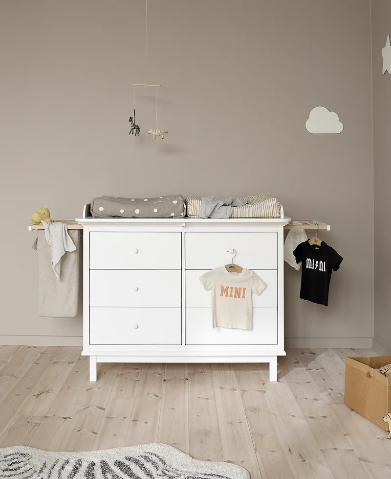 Oliver Furniture - Wickelkommode mit 6 Schubladen, Weiß