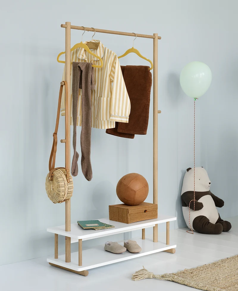 Oliver Furniture - Kleiderständer, Weiß/Eiche