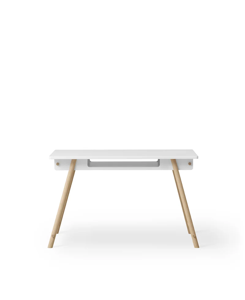 Oliver Furniture - Junior Kinderschreibtisch höhenverstellbar, Weiß/Eiche