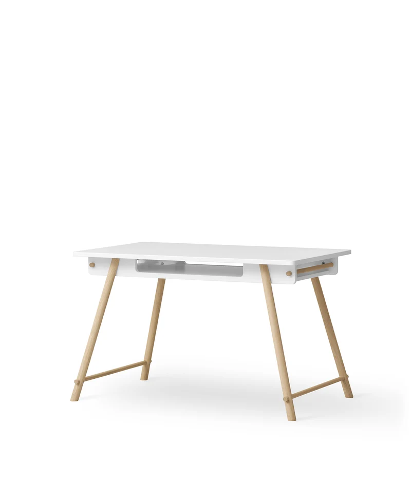 Oliver Furniture - Junior Kinderschreibtisch höhenverstellbar, Weiß/Eiche