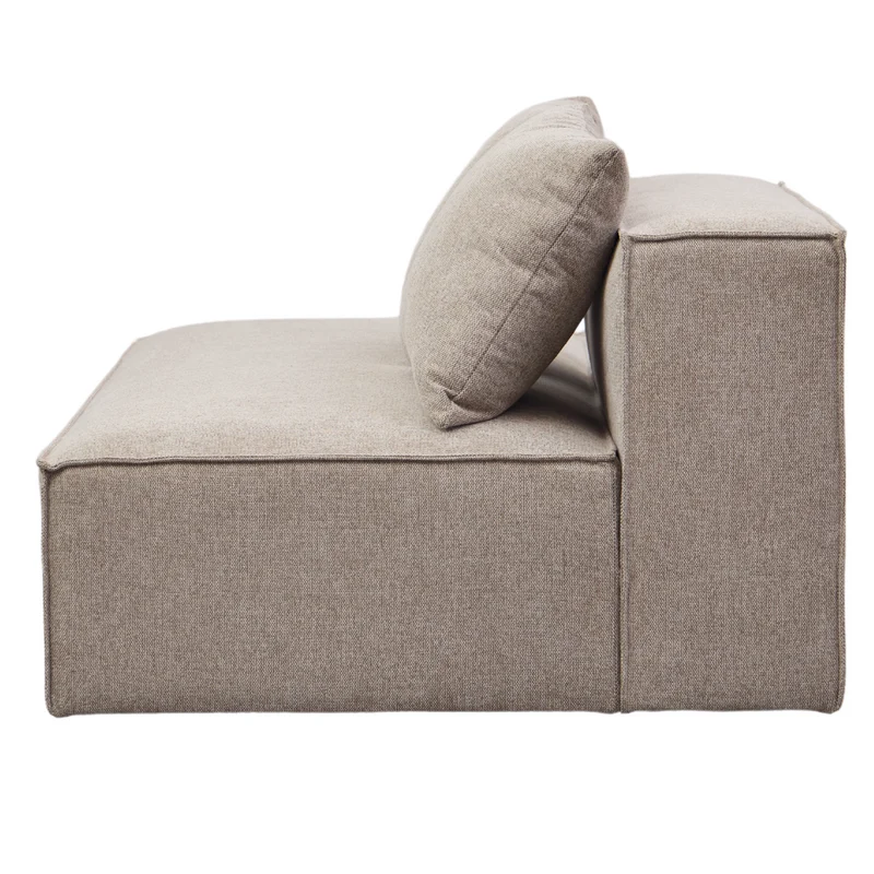Hailey - Modul mit halber Rückenlehne, links ausgerichtet, in sand, L: 148 x T: 100 x H: 65 cm