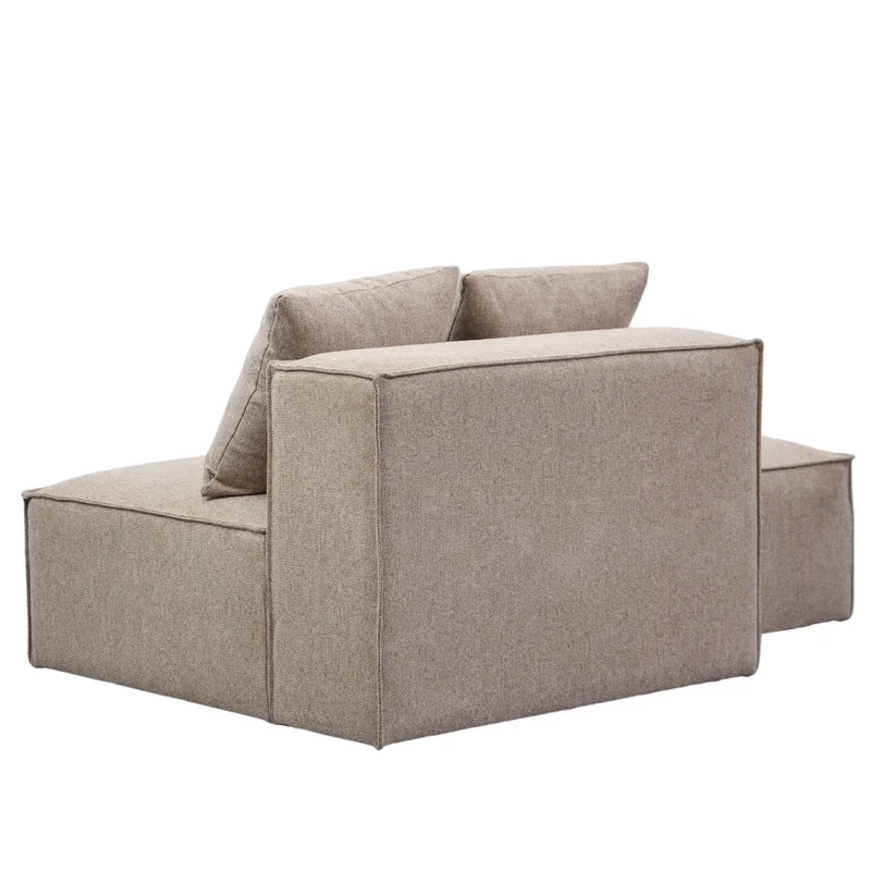 Hailey - Modul mit halber Rückenlehne, links ausgerichtet, in sand, L: 148 x T: 100 x H: 65 cm