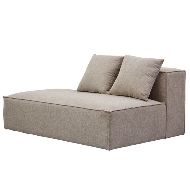 Hailey - Modul mit halber Rückenlehne, links ausgerichtet, in sand, L: 148 x T: 100 x H: 65 cm