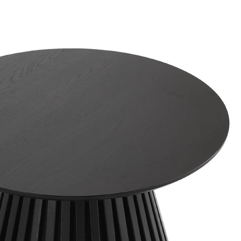 Lewis Lamellen-Couchtisch in schwarzer Eichenoptik Ø70 cm