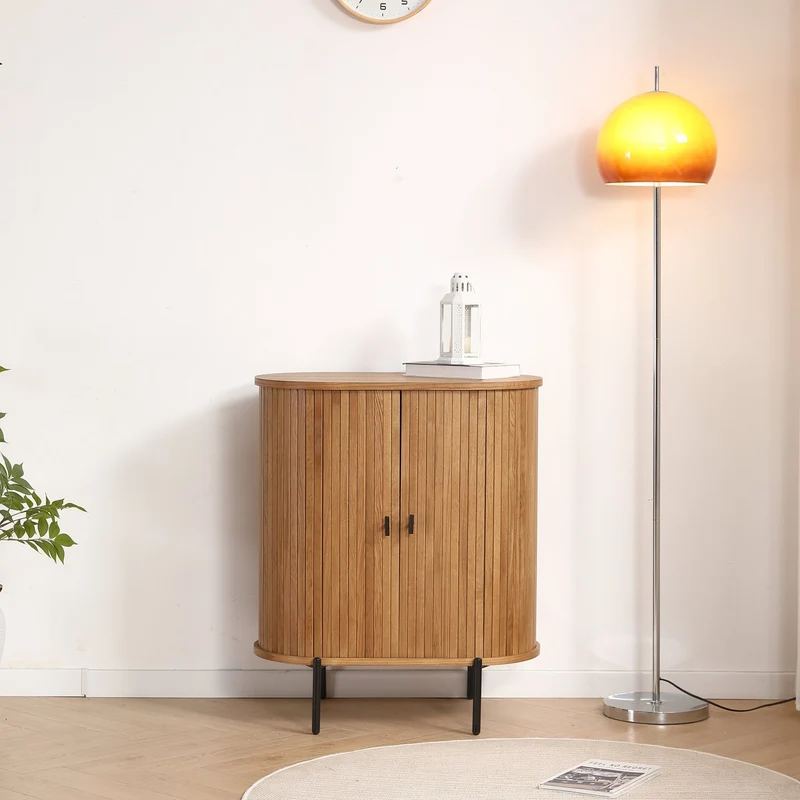 Florence Jalousieschrank mit Lamellen in Eiche 70x40x85 cm