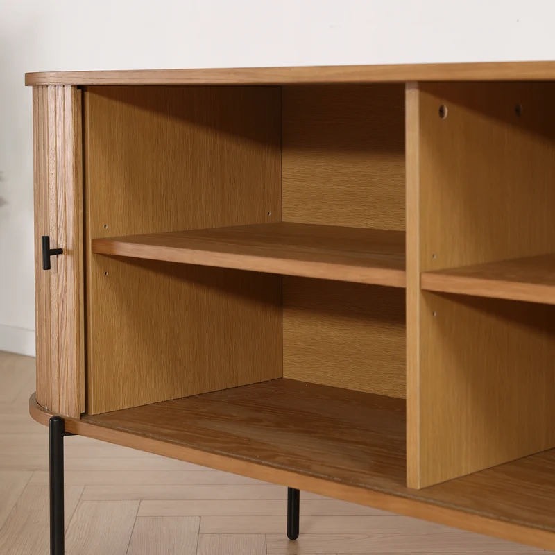 Florence Jalousieschrank mit Lamellen in Eiche 160x45x75 cm.