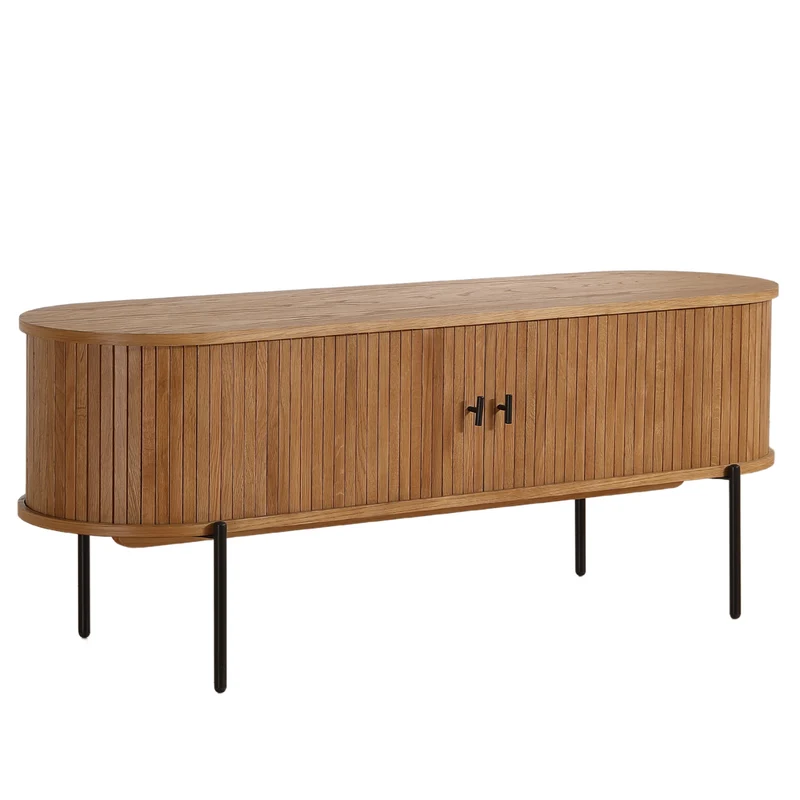 Florence Jalousi TV-Tisch mit Lamellen in Eiche 138x40x55 cm
