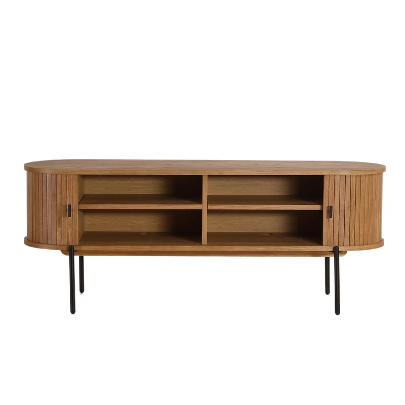 Florence Jalousi TV-Tisch mit Lamellen in Eiche 138x40x55 cm