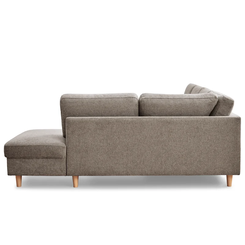 Jennifer linksgewandtes U-Sofa in Sand mit Chaiselongue - L: 300 x T: 208 x H: 82 cm