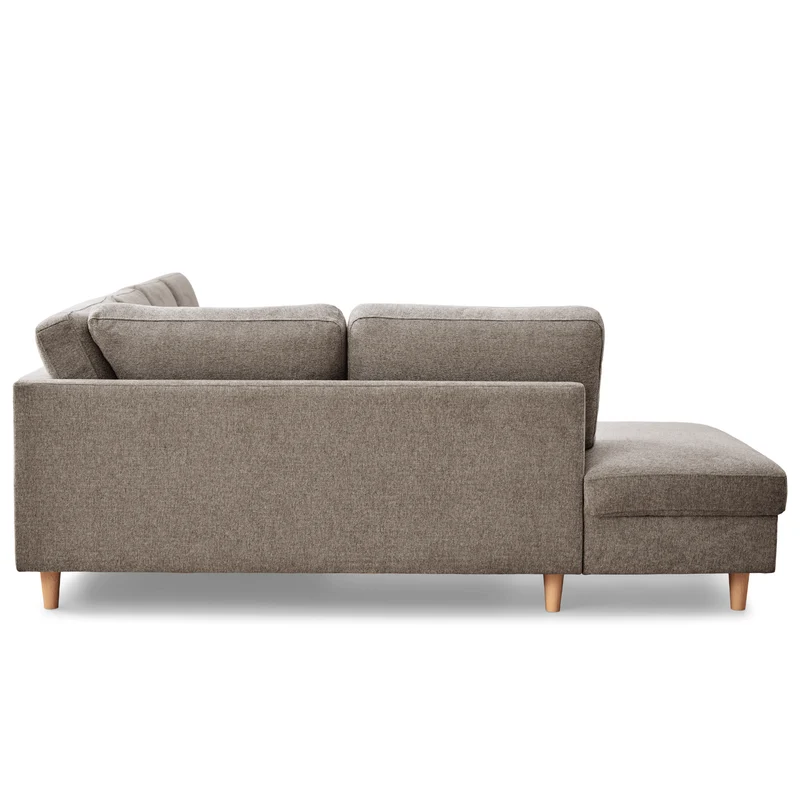 Jennifer rechtsgewandtes U-Sofa in Sand mit Chaiselongue - L: 300 x T: 208 x H: 82 cm