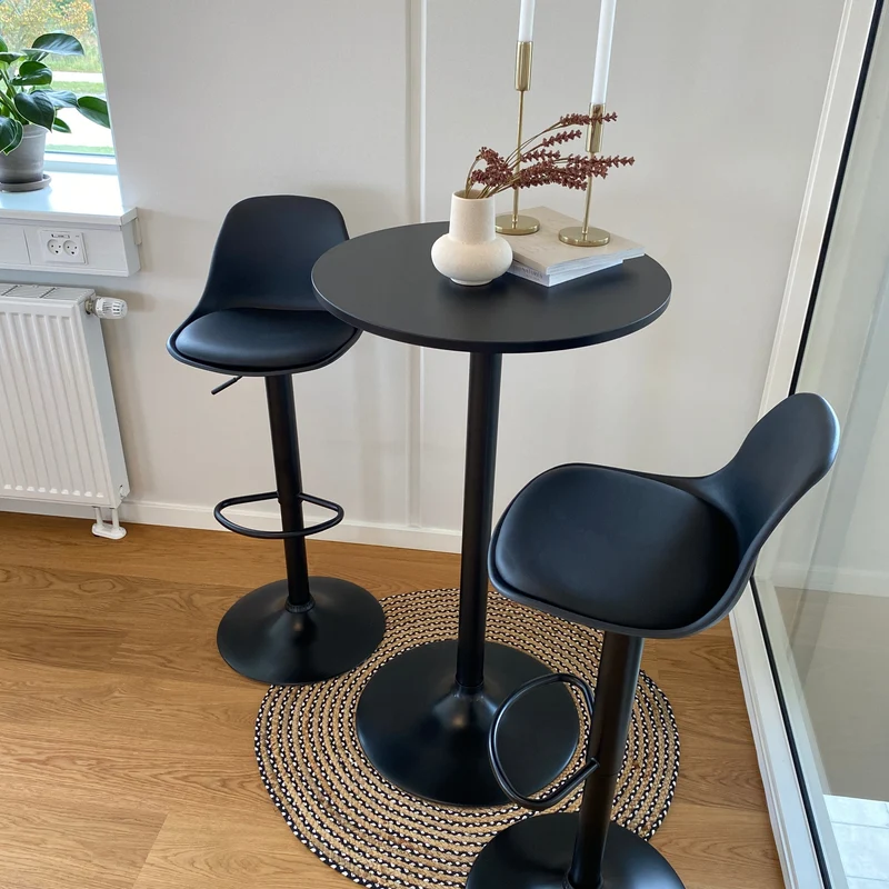 Sandie - Barhocker Drehbar und Höhenverstellbar, Schwarz in Schwarz