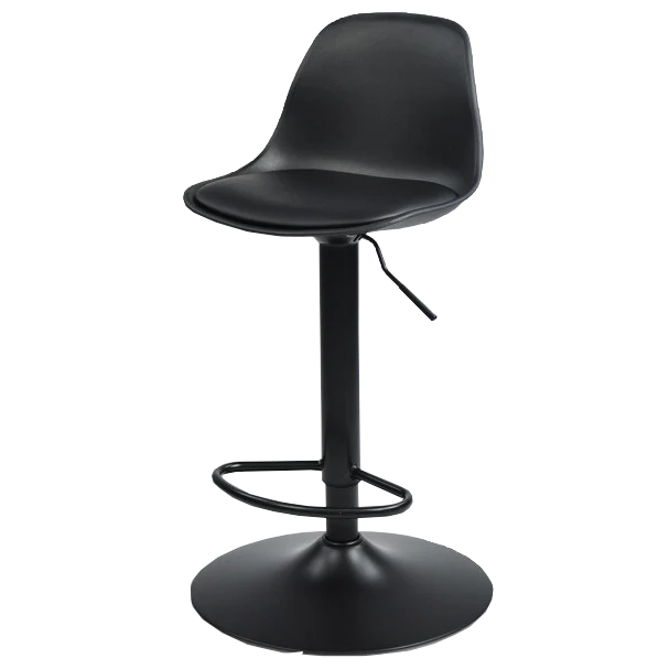 Sandie - Barhocker Drehbar und Höhenverstellbar, Schwarz in Schwarz