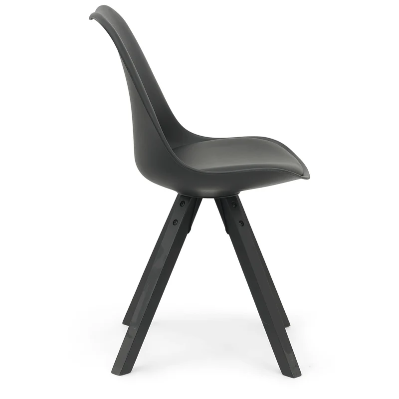 Aria Esszimmerstuhl schwarz mit schwarzen Holzbeinen