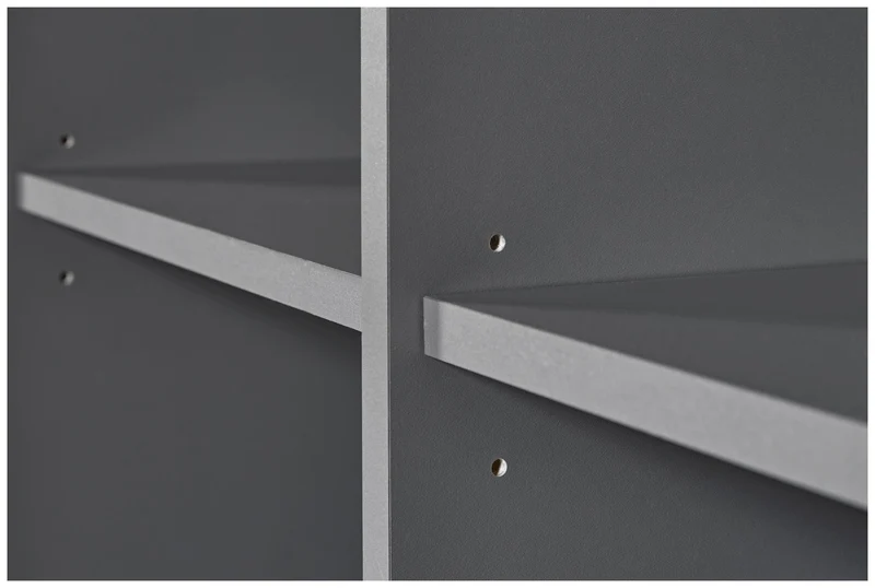 Regal Bücherregal ELENZIO Graphit Grau mit 4 Schubladen