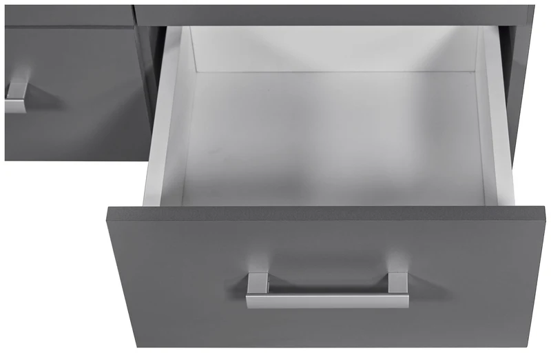 Regal Bücherregal ELENZIO Graphit Grau mit 4 Schubladen